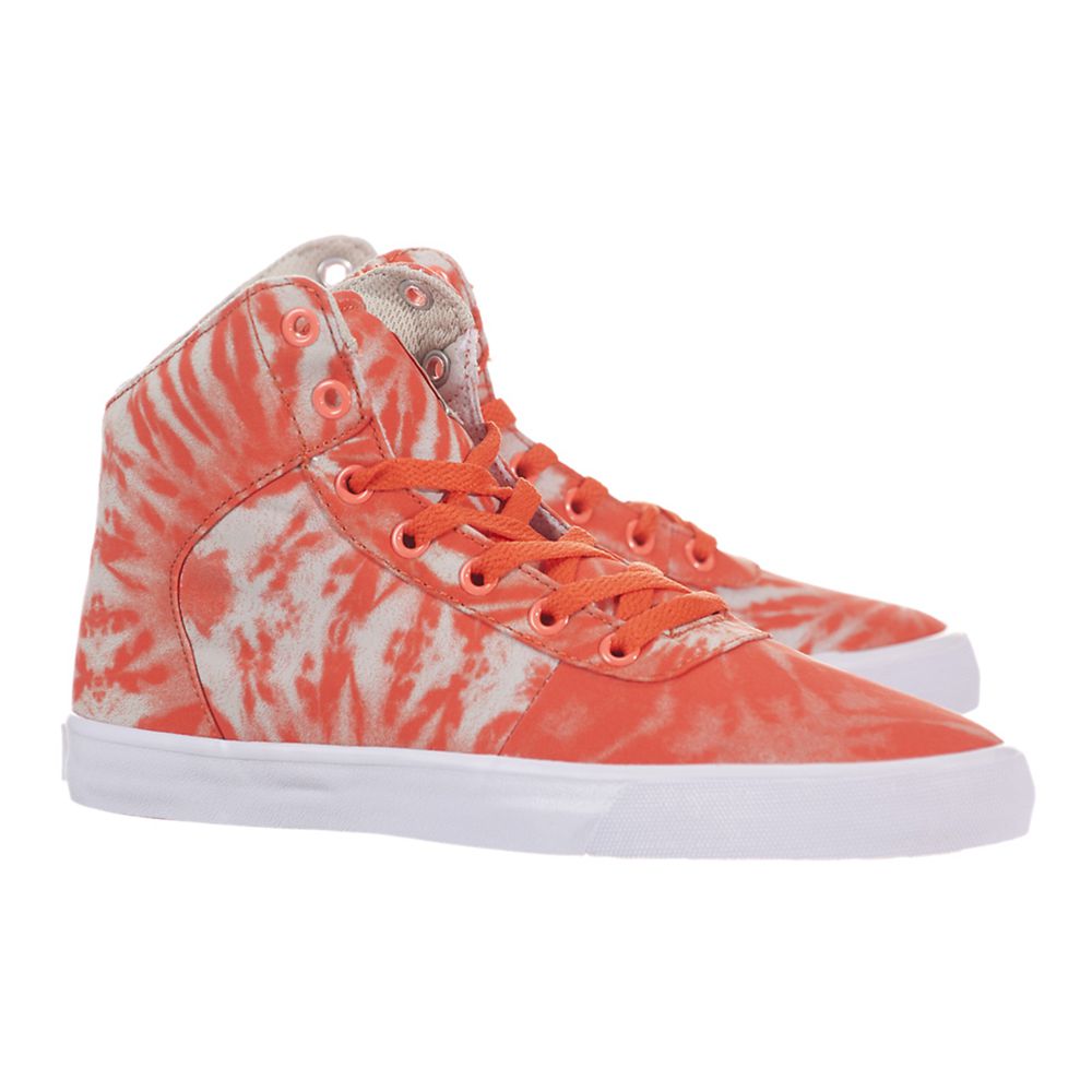 Chaussures de Skate Supra Cuttler Orange Neon Orange/Cement-White Femme | RAD-21794003